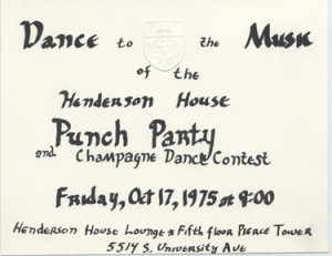 ... Party Invitation, 1975. University of Chicago Henderson House Records