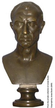 An 18th century bronze bust of Caesar.