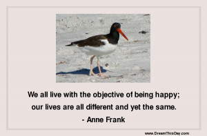 We all live with the objective of being happy ;