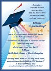 over the rainbow graduation invitation