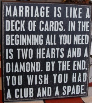 marriage and a deck of cards