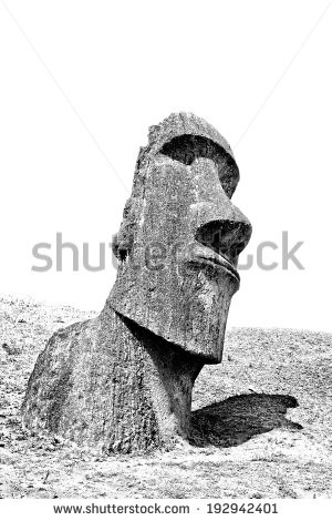 stock-photo-black-and-white-moai-head-on-a-hill-in-easter-island ...
