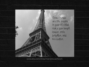 Best Friend Paris Framed Quote Print Printable by MarvelousArtwork.com