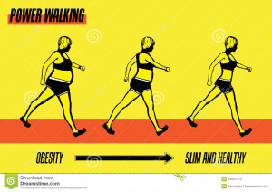 Royalty Free Stock Photo: Power Walking Exercise Illustration