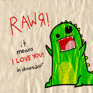 Cute Dinosaur Love Drawing