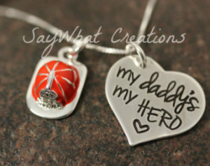My daddy's my HERO Firefighter's Daughter Necklace Sterling Silver ...