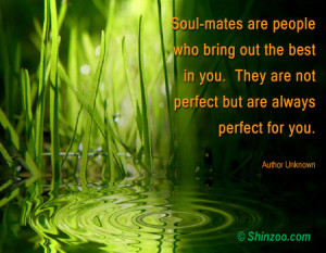 Soul-mates are people who bring out the best in you. They are not ...