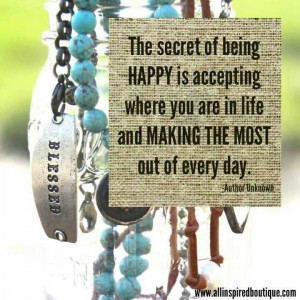 Secret of being happy