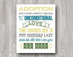Adoption Quote Printable Typography Art 2 Color by scootapie, $5.00