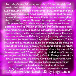 Women Need To Know Their Inner Strength..