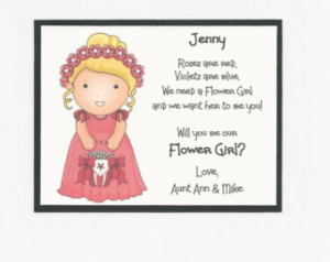 BLONDE Jenny - Will you be my Flowe r Girl Flat card - Personalized ...