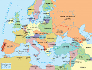 Mapa político de Europa tras la guerra
