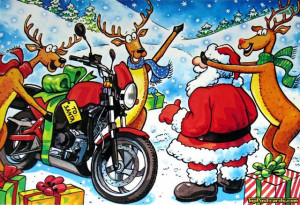 Biker Christmas Greeting Cards Motorcycle picture
