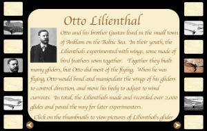 otto lilienthal graphic with small pictures of designs