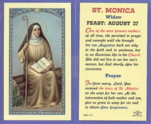 St Monica Holy Card