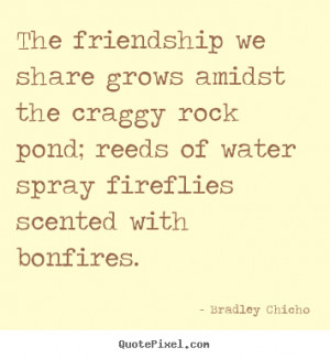 Bradley Chicho Quotes - The friendship we share grows amidst the ...