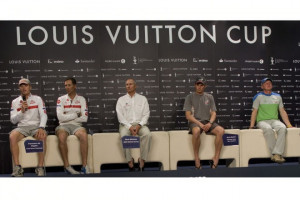 Skippers Press Conference: (from left) James Spithill, Francesco de ...