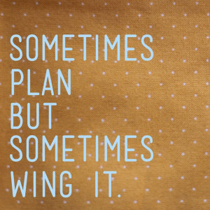 ... sometimes wing it Cheesy Inspirational Quotes