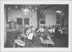 Band instruments and audience at June Serenade, Rohwer, Arkansas ...