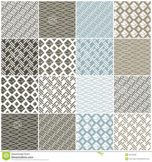 Geometric seamless patterns: squares, lines, waves