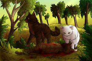 Brambleclaw skirted branches and bushes as he was led by Whitewing to ...