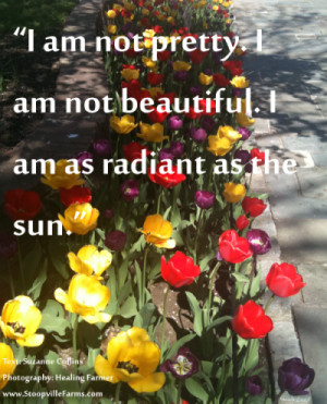 am not pretty. I am not beautiful. I am as radiant as the sun.