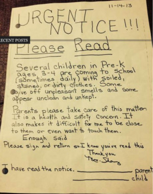 Teacher Crosses The Line with “Urgent Notice” Sent Home to Parents