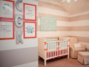 Striped Nursery with Wall Art