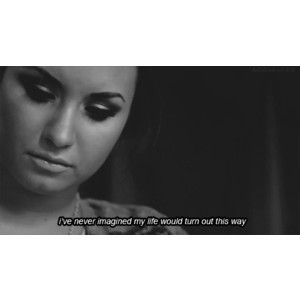 gif Demi Lovato girl quote Black and White life text depression quotes ...