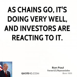 As chains go, it's doing very well, and investors are reacting to it.