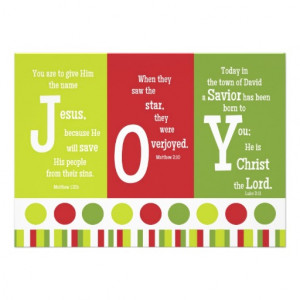 JOY 2-Sided Scripture Verse Christmas Card Announcement from Zazzle ...