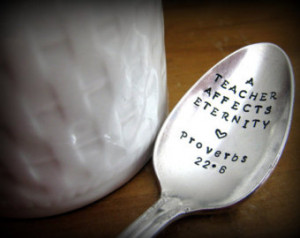 Gift for Teacher, Vintage Gift for Christian, Hand Stamped Spoon ...