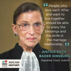 ... same-sex couple . She is the first Supreme Court Justice ever to do so