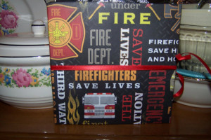Firefighter (Explosion) Scrapbook with Sayings Like: Save Lives ...