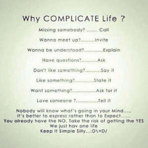 stop complicating things