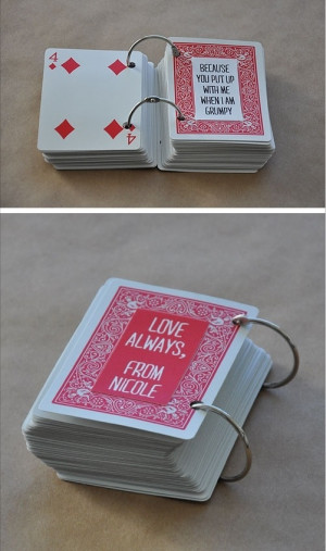 DIY deck of card sweet sayings book Insert funny or dirty things ...