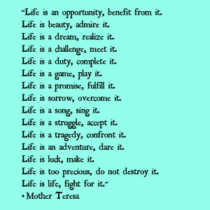 Mother Teresa’s Beautiful Thoughts On Life!