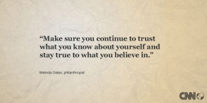 ... quote from philanthropist Melinda Gates for International Women's Day