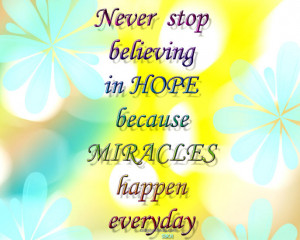 Never Stop Believing Inspirational Quotes