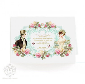 Austen, Greeting Card, Pride and Prejudice, Jane Austen Quote, Wedding ...
