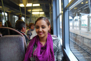 Ethiopian beauty on a train in Paris