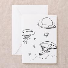 Alien Life - Skydiving Greeting Cards for