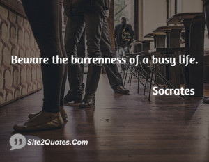 Beware the barrenness of a busy life.