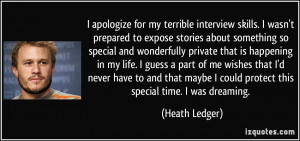 skills. I wasn't prepared to expose stories about something so special ...