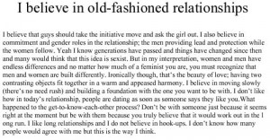 old fashioned relationshipss