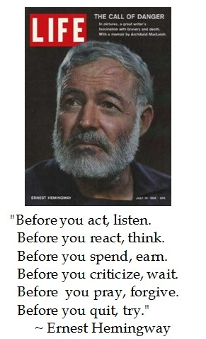 Ernest Hemingway on Life #quotes