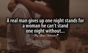 ... up one night stand for a woman he can’t stand one night without