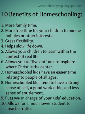 Homeschooling benefits, and an article on why we homeschool.