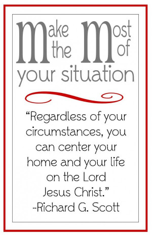 Christ Centered Home- handout for LDS young women lesson