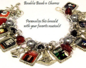 Broadway Musicals Charm Bracelet, Personalized Broadway Charm Bracelet